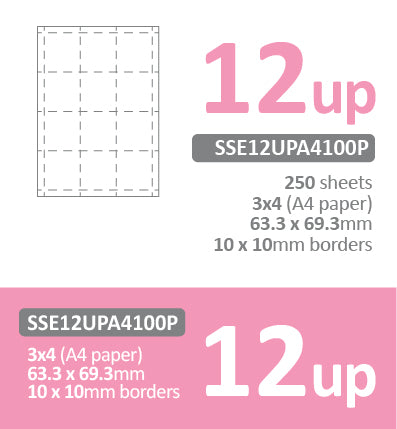 12UP Perforated Paper 100GSM [SSE12UPA4100P]